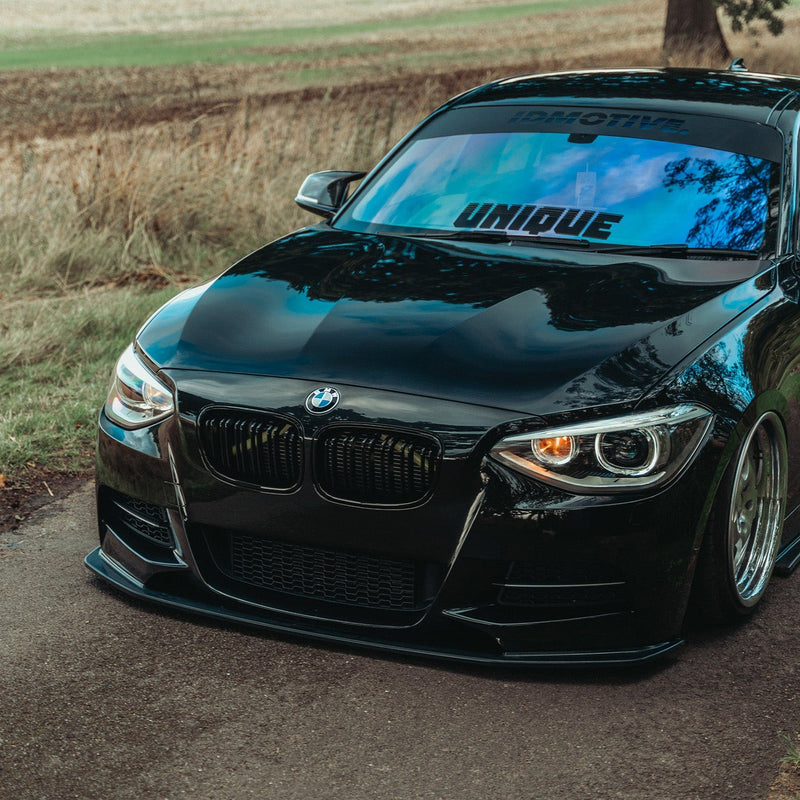 ZAERO Design BMW 1 Series Pre-LCI Gloss Black Front Splitter Fitted