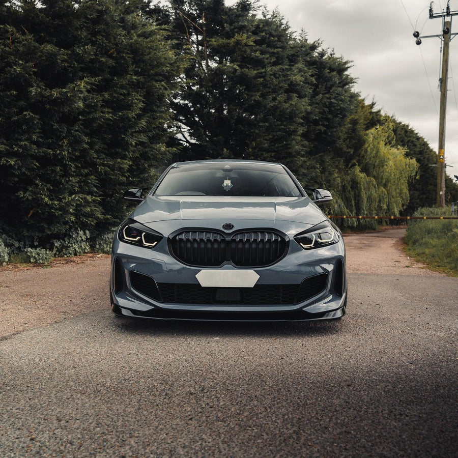 ZAERO Design BMW F40 M135i Gloss Black Front Splitter Fitted