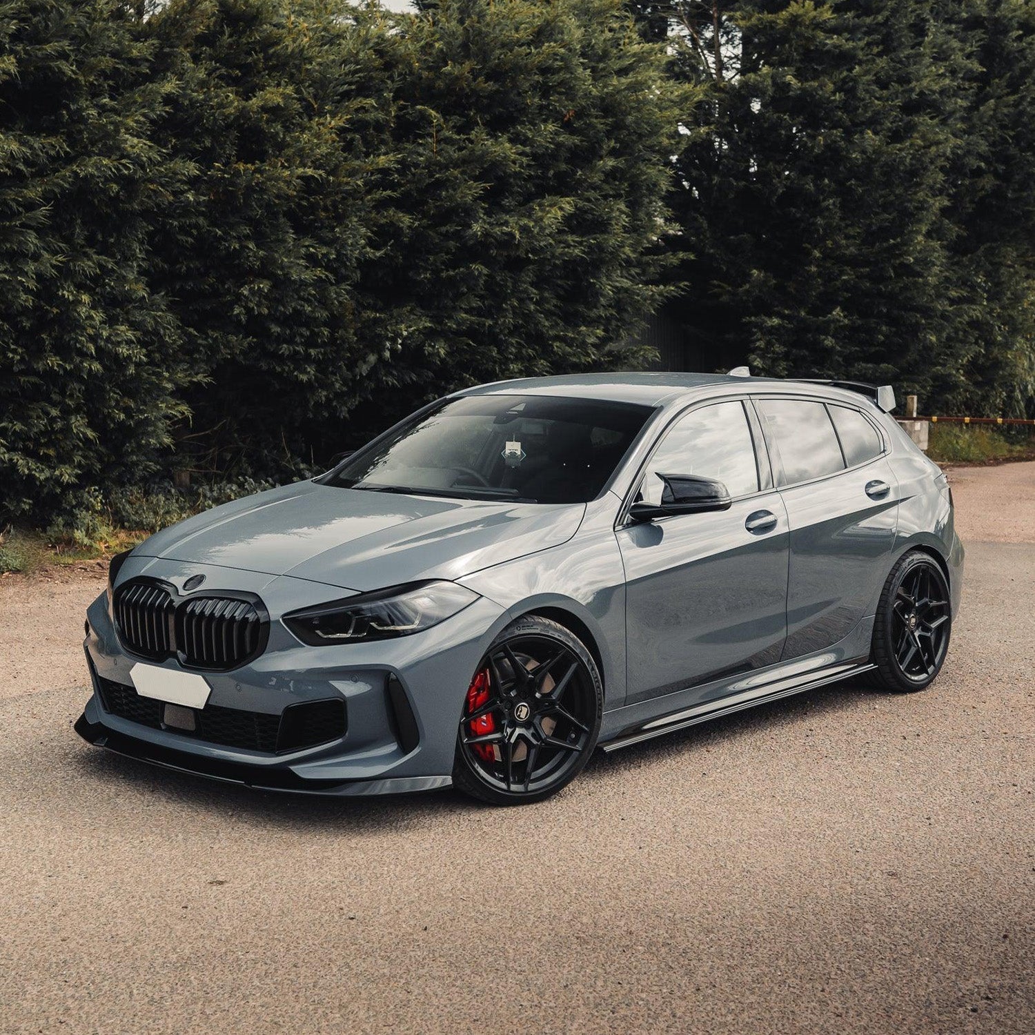 ZAERO Design BMW F40 M135i Gloss Black Front Splitter Fitted