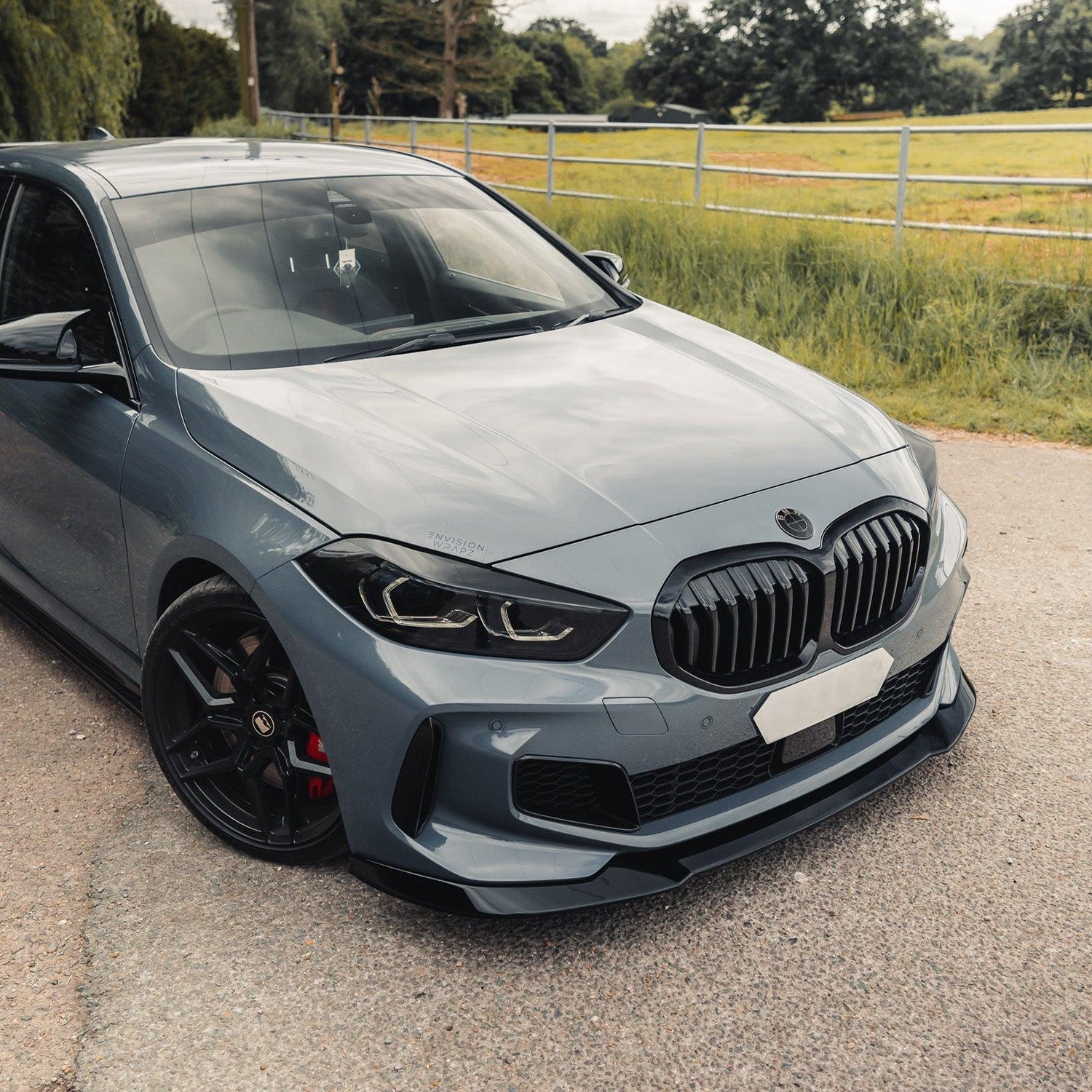 ZAERO Design BMW F40 M135i Gloss Black Front Splitter Fitted