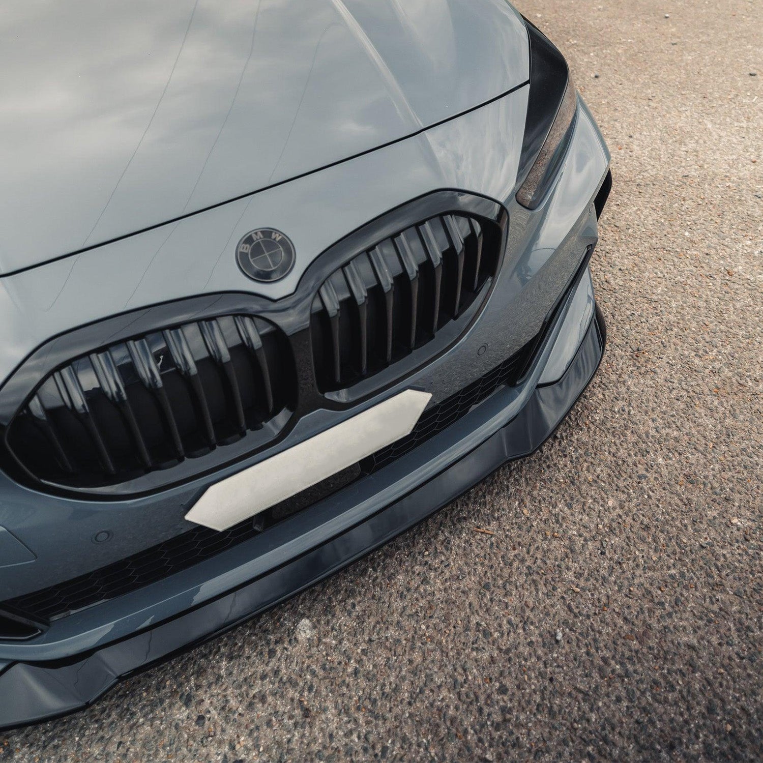 ZAERO Design BMW F40 M135i Gloss Black Front Splitter Fitted