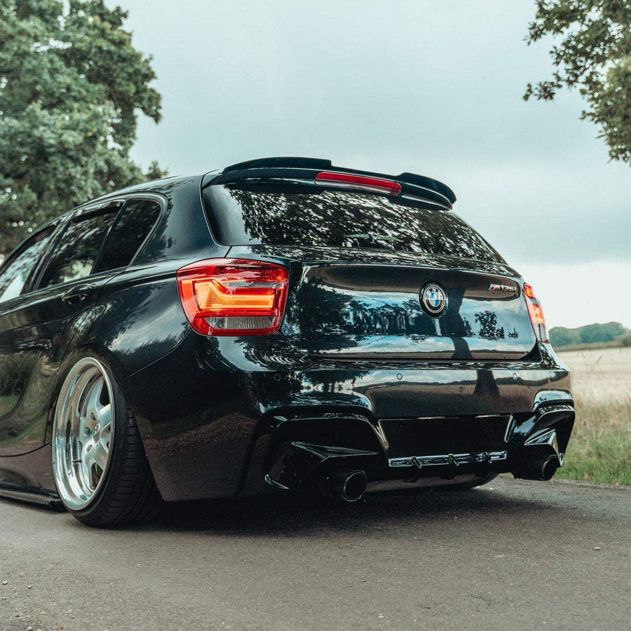 ZAERO Design BMW M135i Pre-LCI Rear Diffuser In Gloss Black Fitted