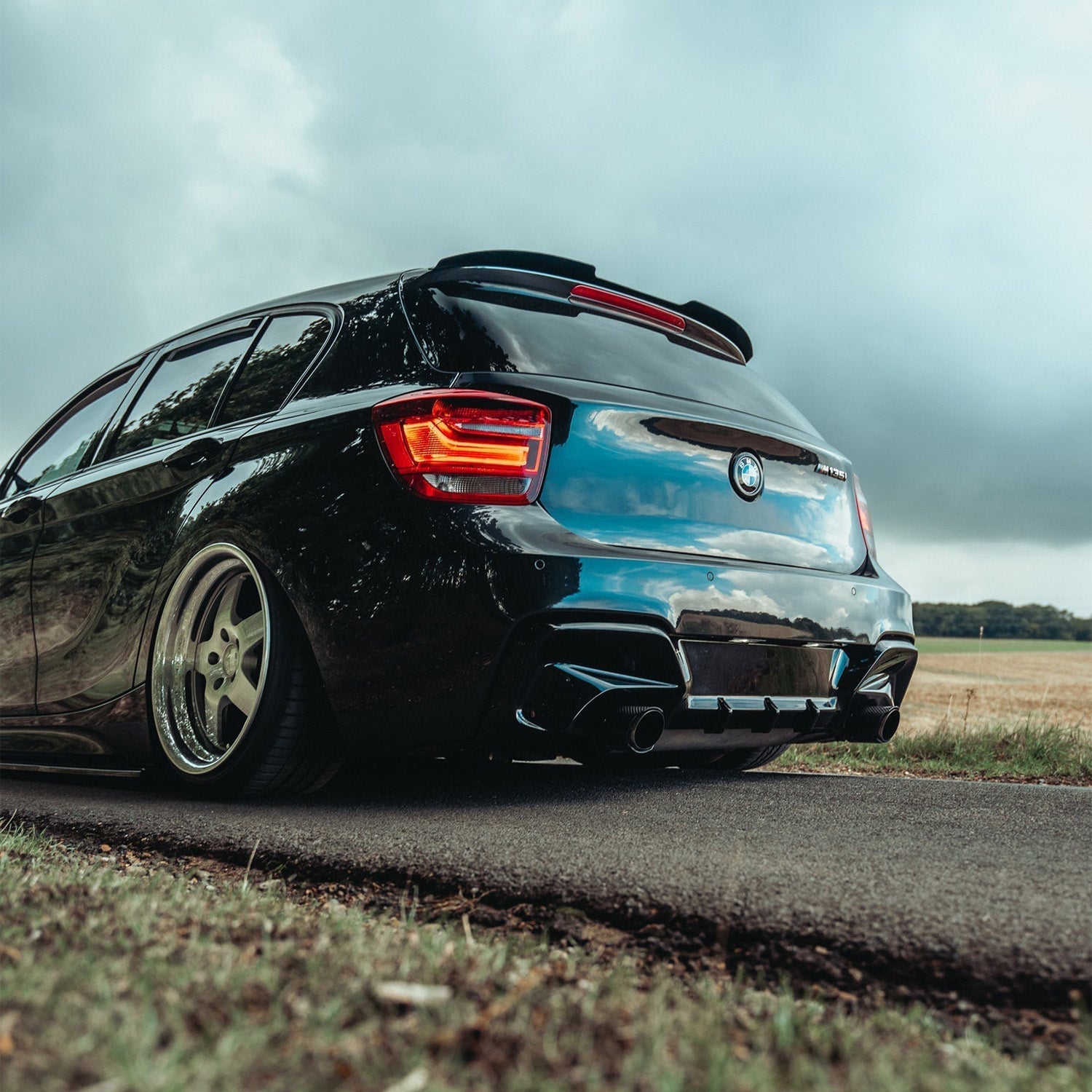 ZAERO Design BMW M135i Pre-LCI Rear Diffuser In Gloss Black Fitted