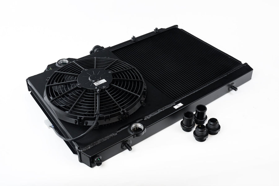 CSF Mitsubishi Evo 7/8/9 Full Size Slim Radiator w/ 12in SPAL Fan - Black
