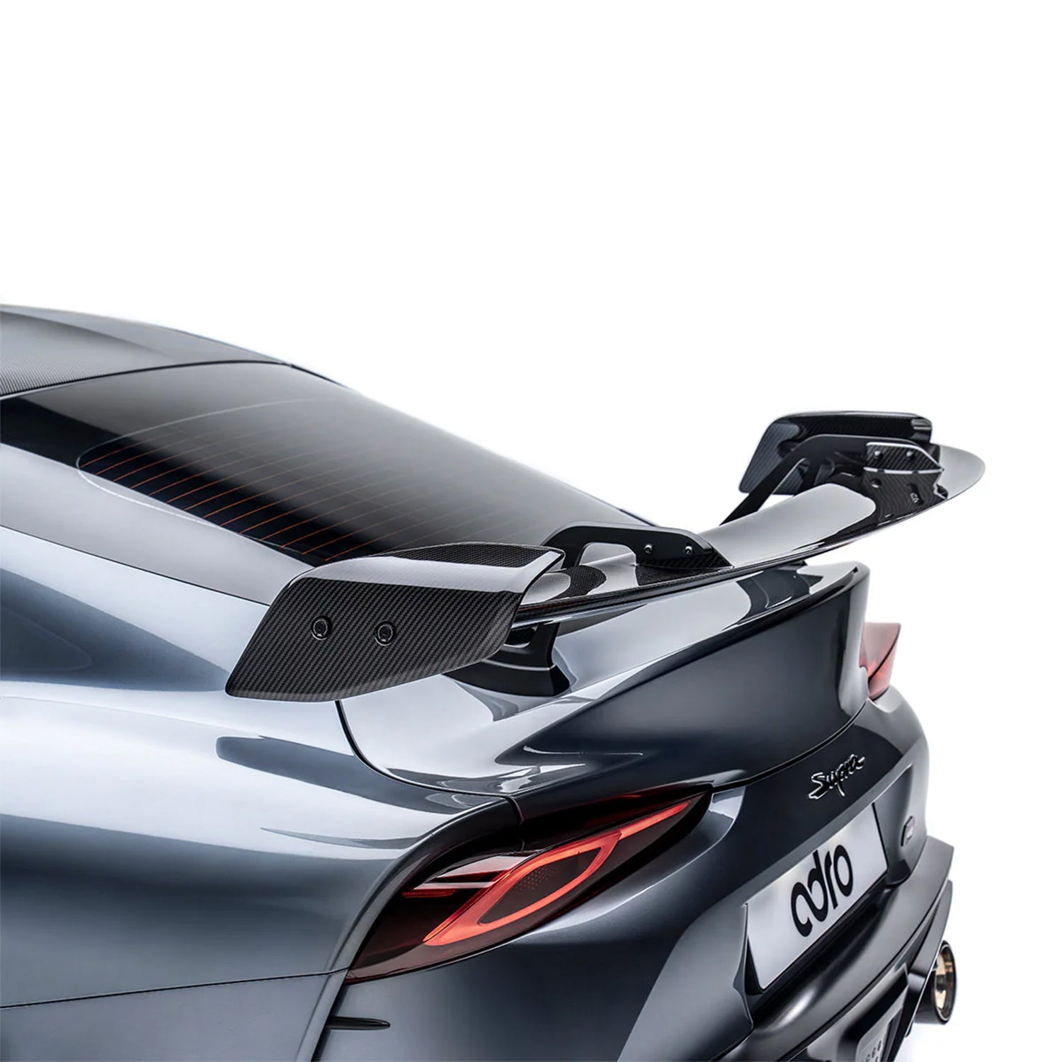 Adro Inc Toyota GR Supra A90 Gloss Carbon Fibre Swan Neck AT-R Rear Wing