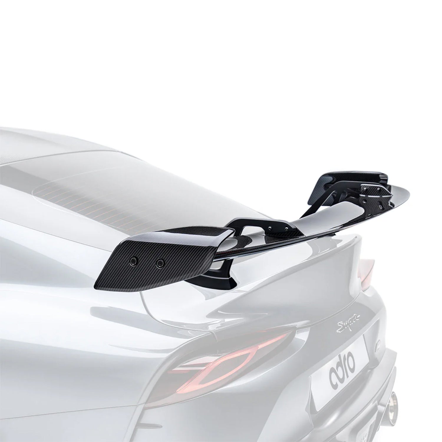 Adro Inc Toyota GR Supra A90 Gloss Carbon Fibre Swan Neck AT-R Rear Wing