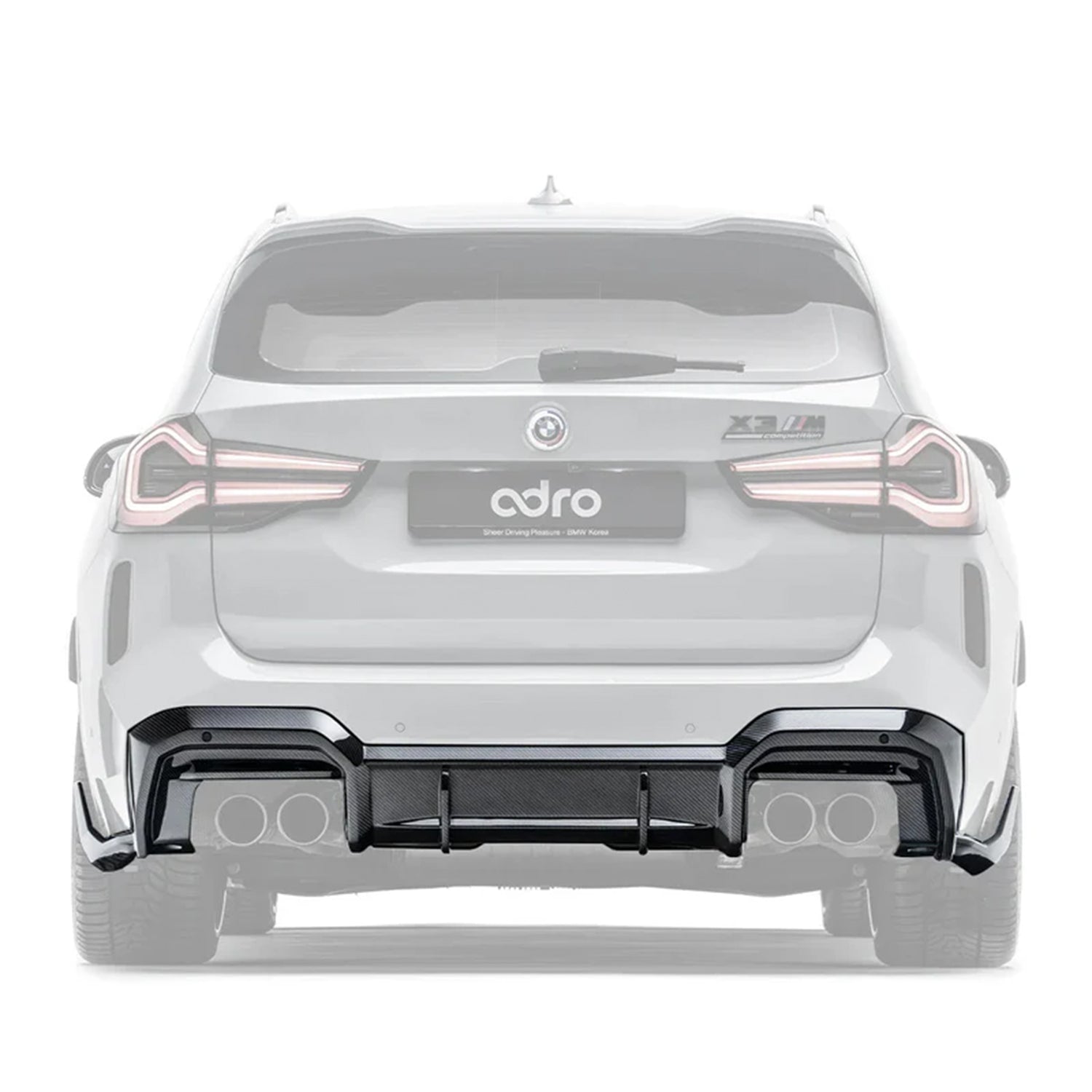 BMW F97 X3M LCI Adro Inc Gloss Carbon Fibre Rear Diffuser