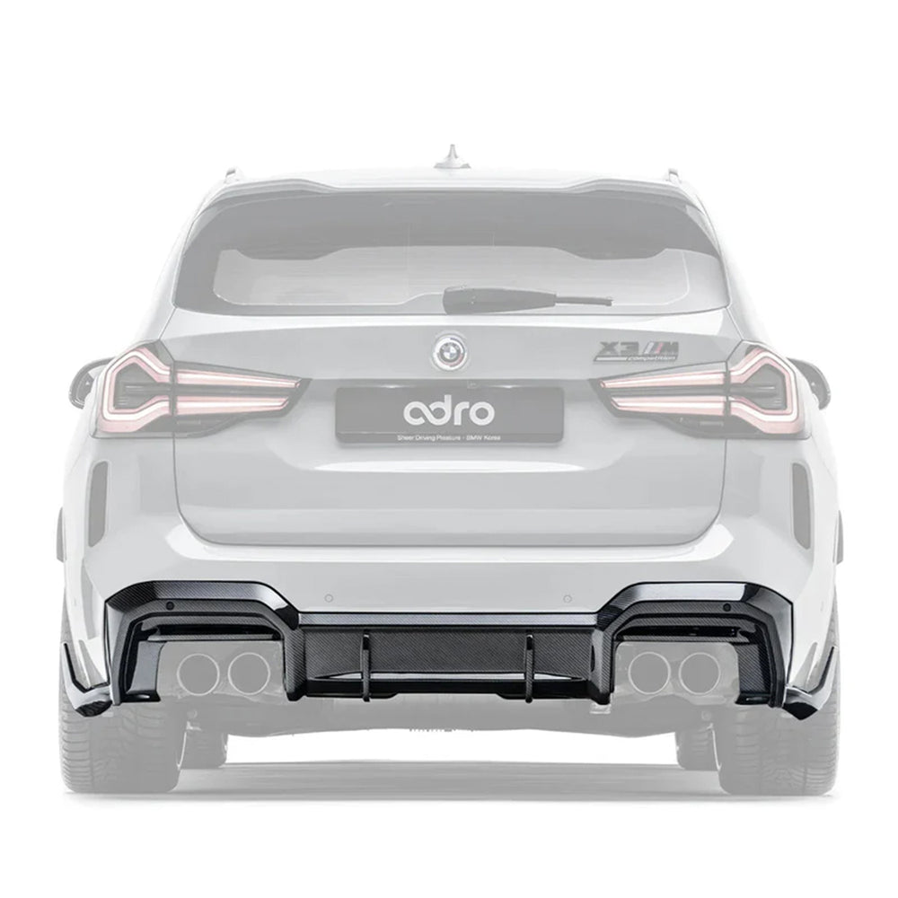 BMW F97 X3M LCI Adro Inc Gloss Carbon Fibre Rear Diffuser