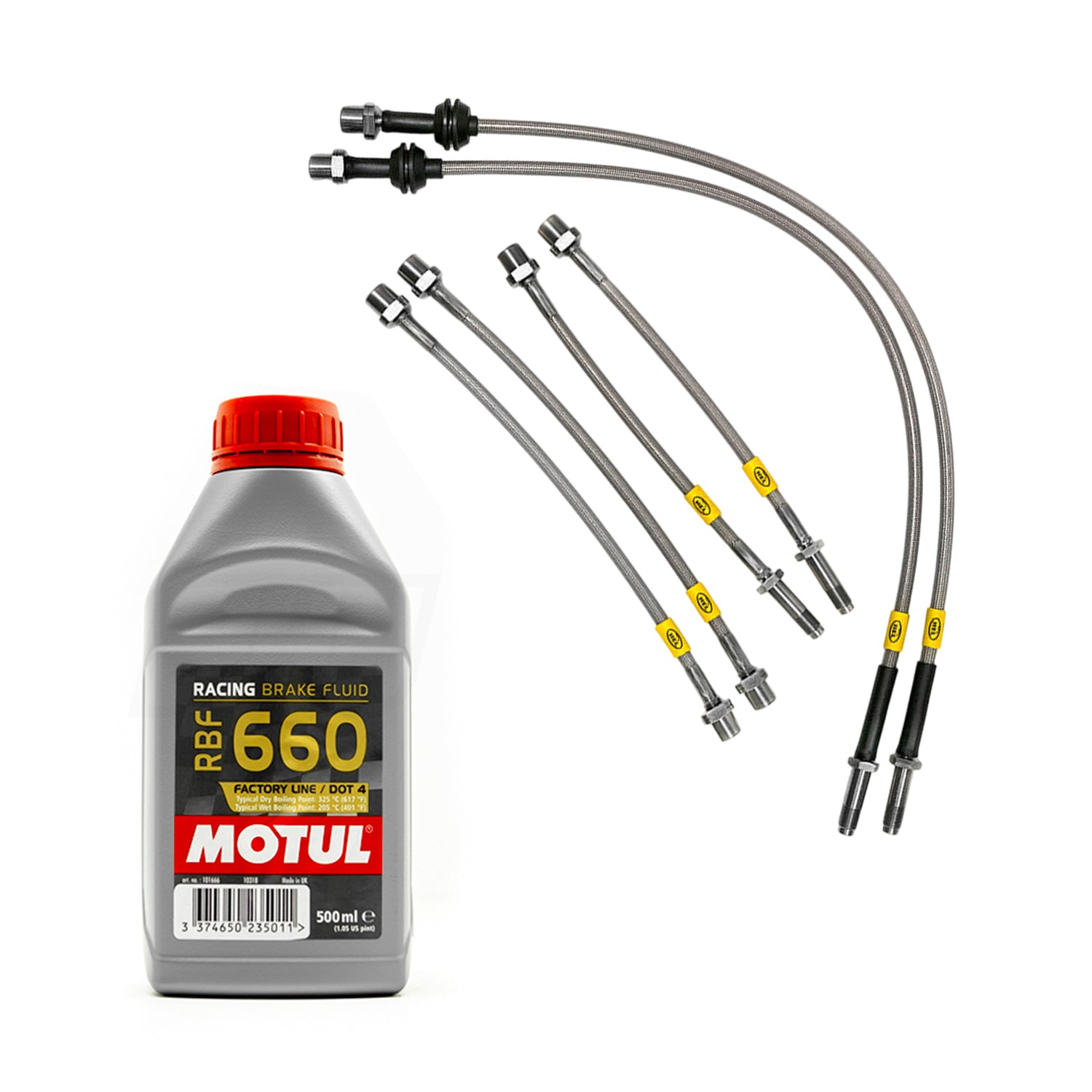 BMW G42 & G20 HEL Stainless Steel Front & Rear Braided Brake Lines & MOTUL RBF 660 Brake Fluid Kit