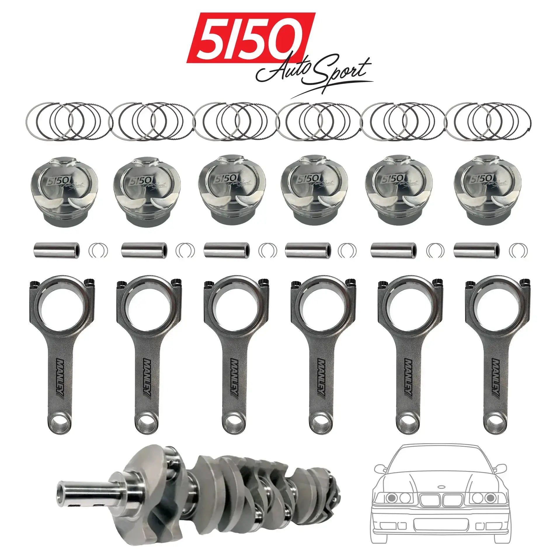 3.5L BMW M50 M52 S50 S52 Stroker Kit for BMW E36