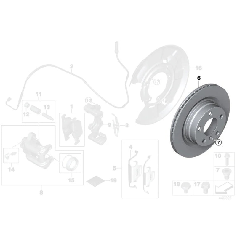 Genuine BMW OEM 330mm Rear Brake Discs/Rotors Pair For F30/F31/F34 3 Series & F32/F33/F36 4 Series 34216864899x2