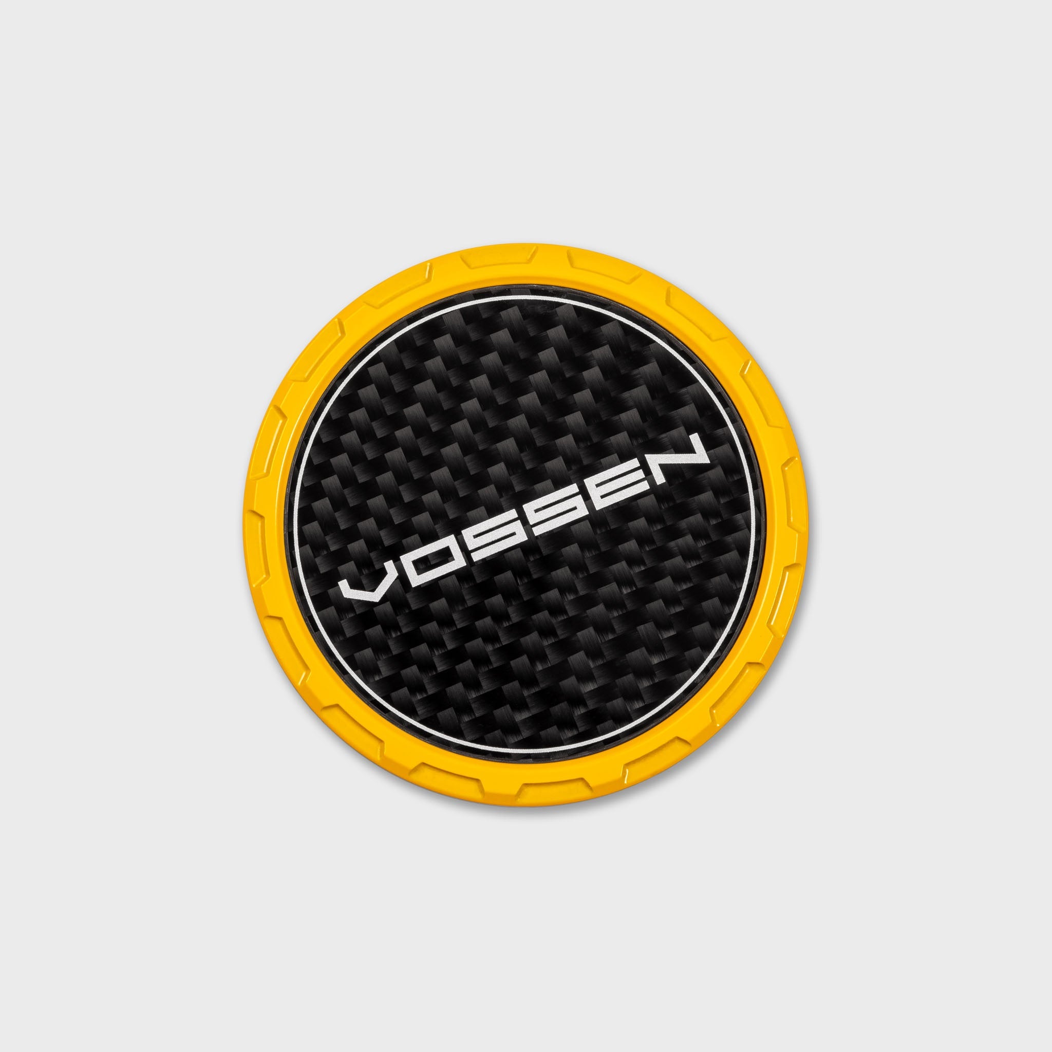 Vossen Classic Carbon Billet Sport Cap for VF & HF Series Wheels (Canary Yellow) - Twill Weave Carbon