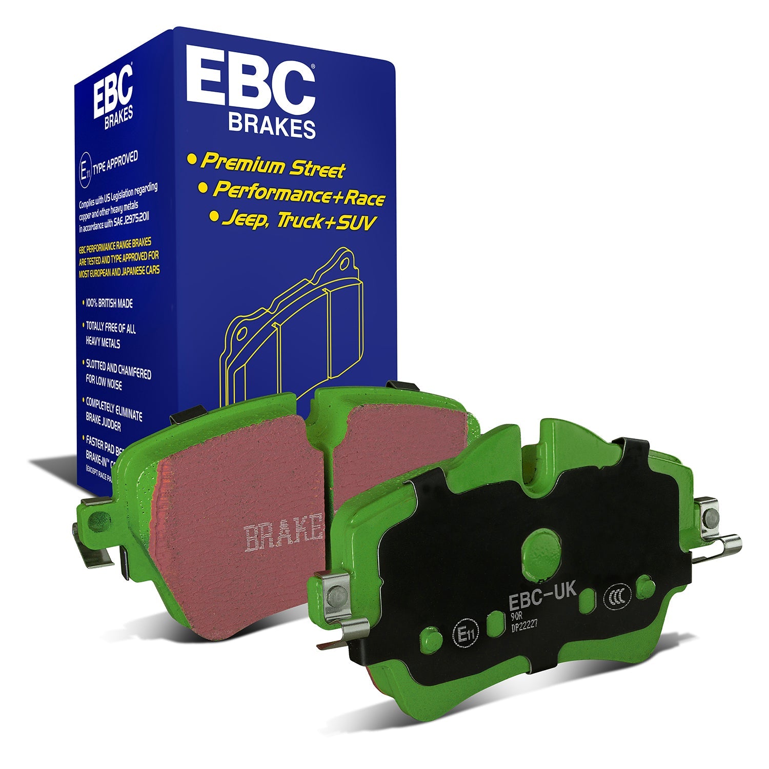 EBC Greenstuff Front Brake Pads DP22227 for BMW F48 X1, F39 X2, F45 2 Series Active Tourer, F46 2 Series Gran Tourer, F45 2 Series xDrive Active Tourer