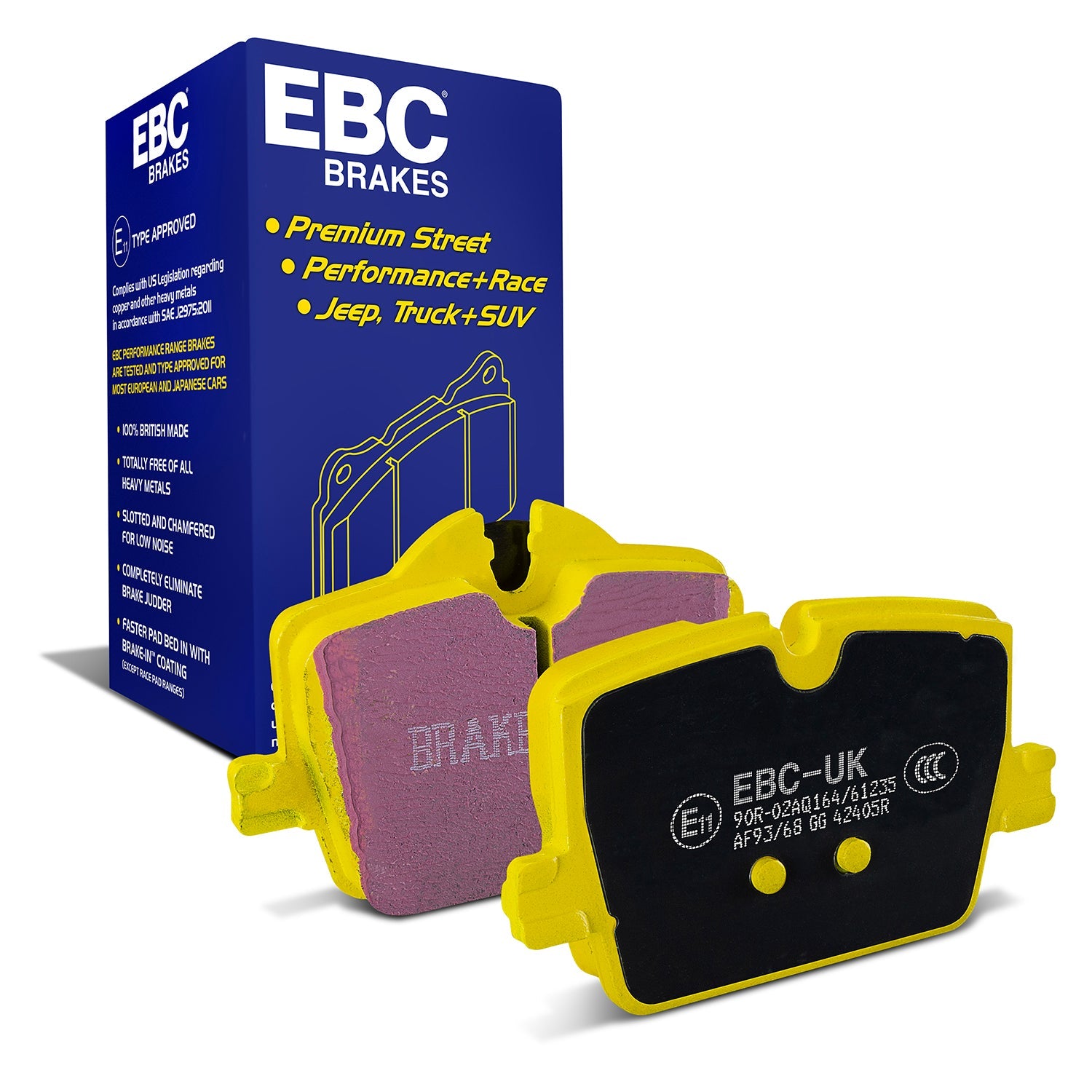 EBC Yellowstuff Rear Brake Pads DP42405R for BMW G42 2 Series, G20/G21 3 Series, G22-G26 4 Series, Z4, G26 i4 35, G26 i4 40