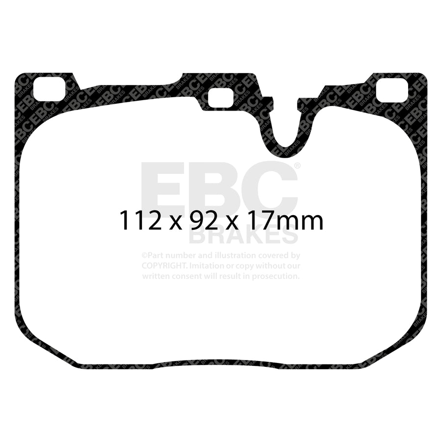 EBC BMW F Series M Performance RP-X Racing Front Brake Pads DP82130RPX Dimensions