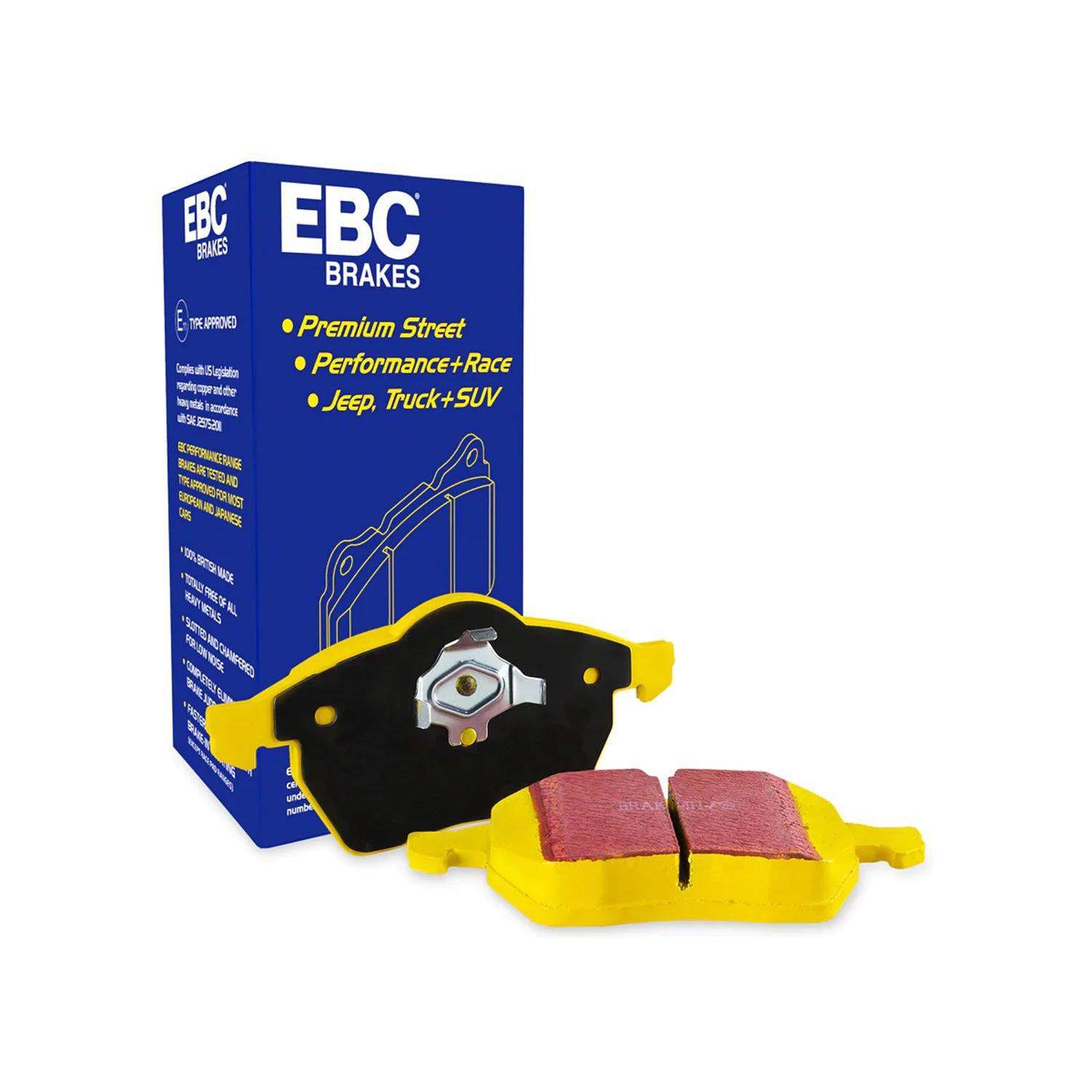 EBC Yellowstuff DP42415R rear brake pads suitable for BMW G Series and Toyota GR Supra models – high-performance fast road brake pads