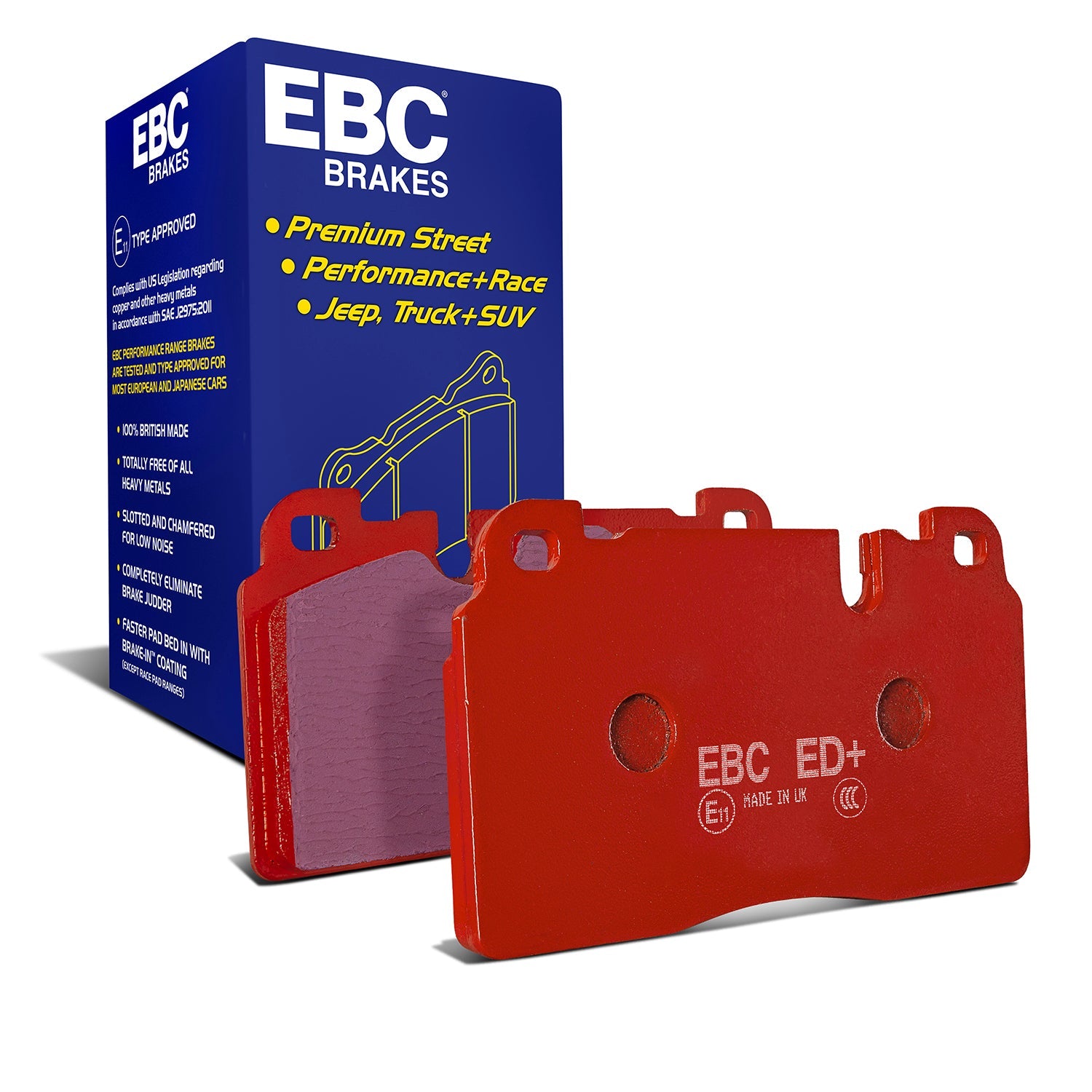 EBC Extra Duty Front Brake Pads for BMW E34 5 Series, E32 7 Series, M3, M5, M Z3, MRoadster Z3, Z3M, Z4M, Alpina E85 Roadster S – Part DP9689