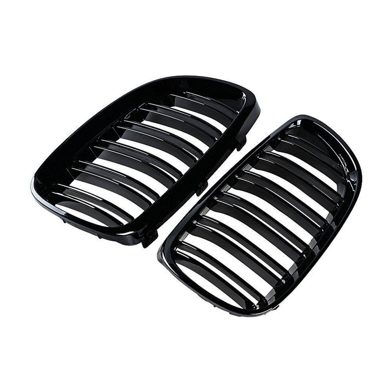 BMW E92/E93 M3 & 3 Series LCI Double Slat Gloss Black Front Grilles