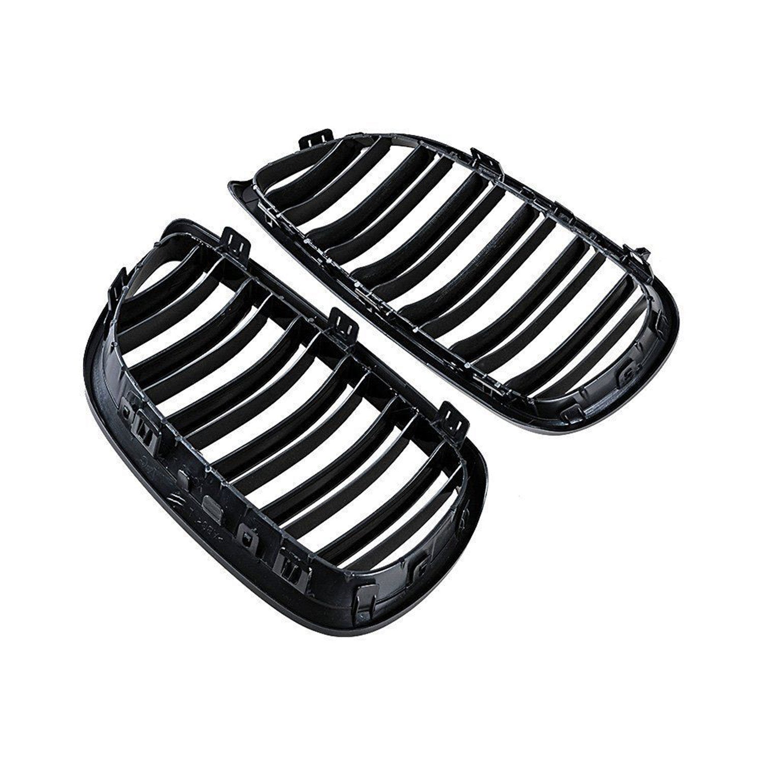 BMW E92/E93 M3 & 3 Series LCI Double Slat Gloss Black Front Grilles
