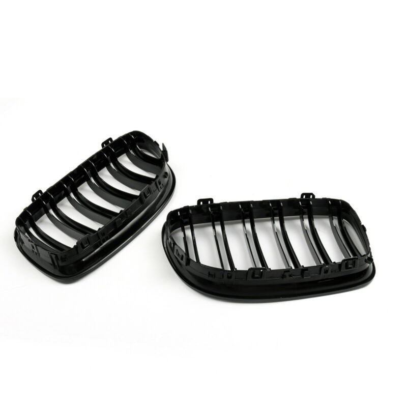 BMW E90 & E91 3 Series LCI Double Slat Gloss Black Front Grilles