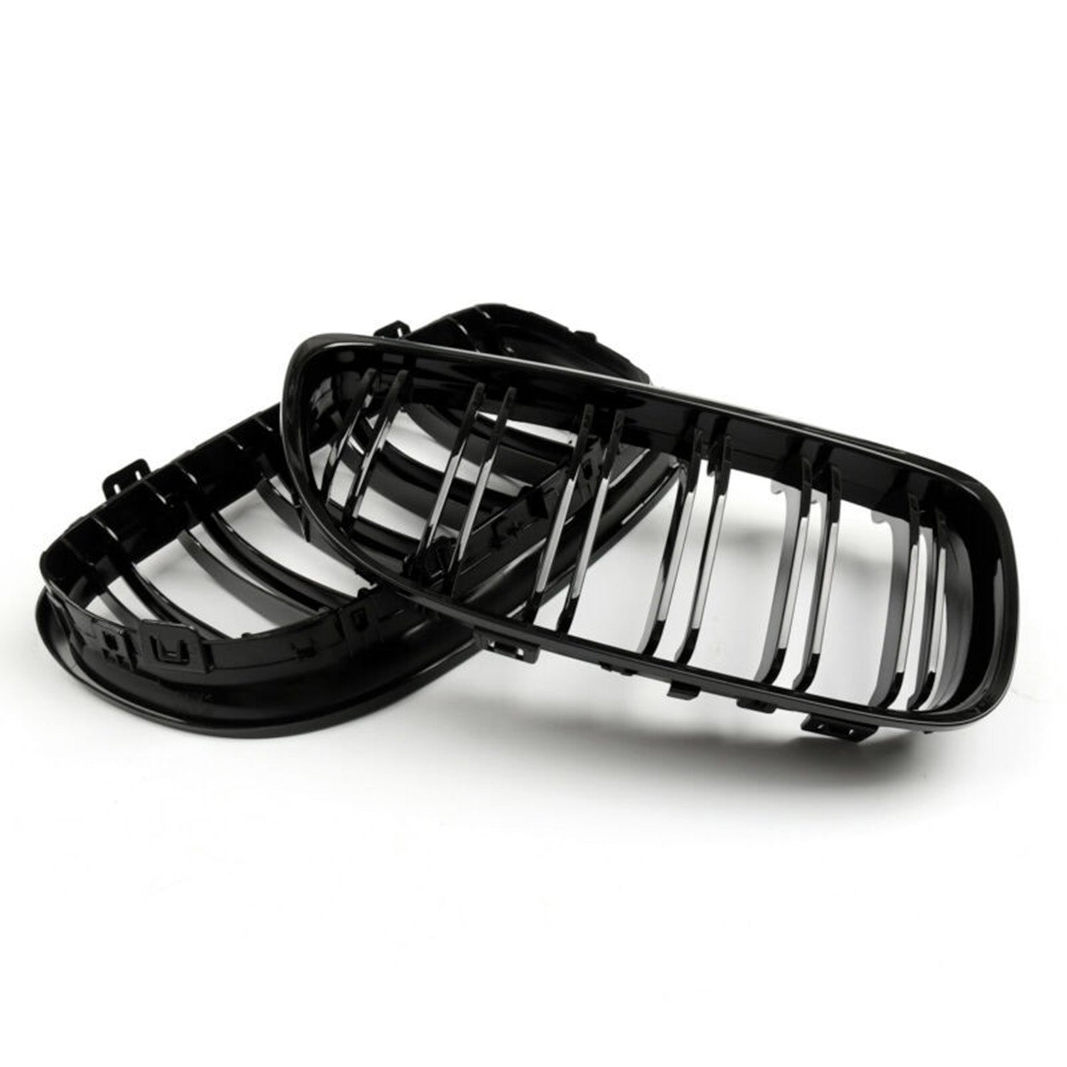 BMW E90 & E91 3 Series LCI Double Slat Gloss Black Front Grilles