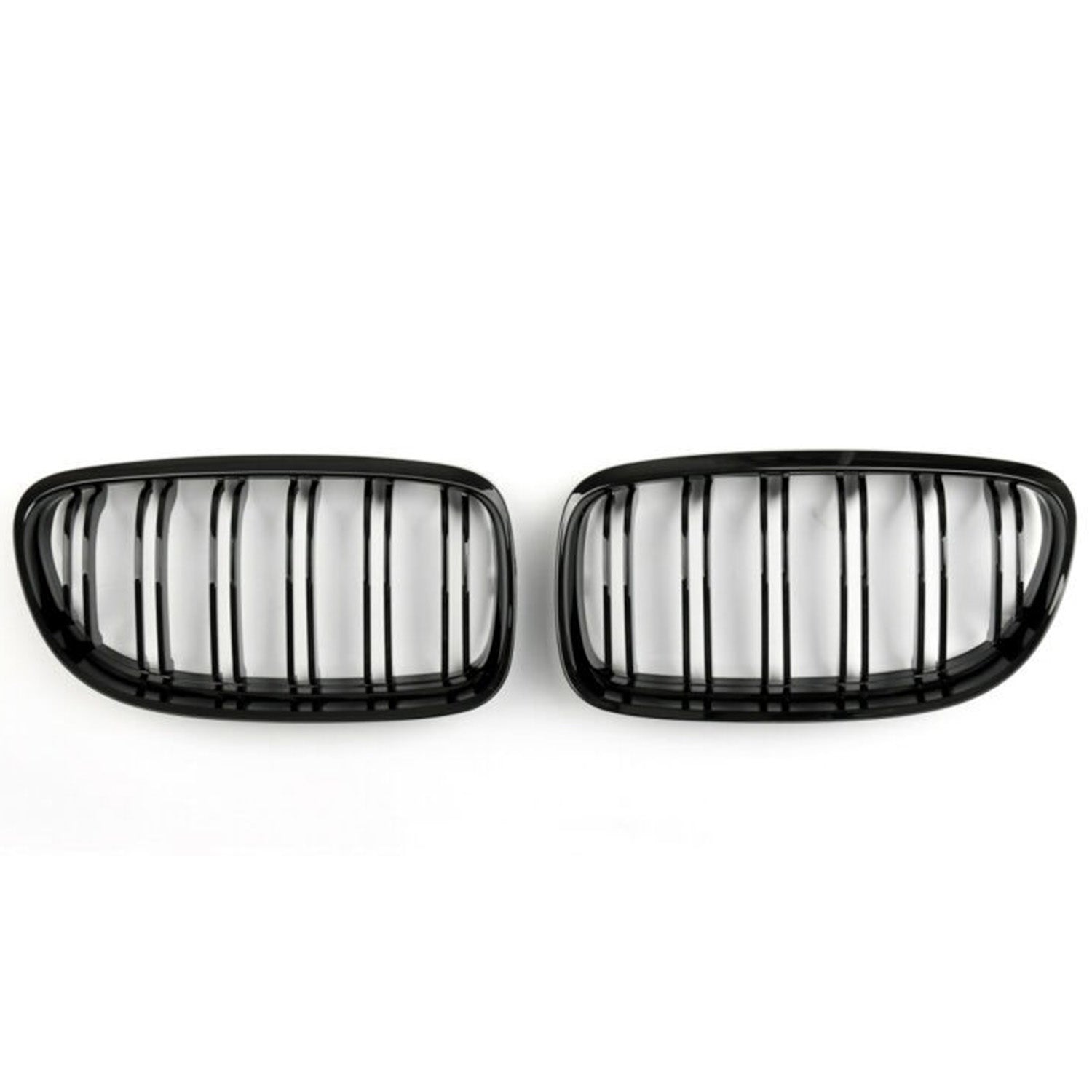 BMW E90 & E91 3 Series LCI Double Slat Gloss Black Front Grilles