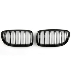BMW E90 & E91 3 Series LCI Double Slat Gloss Black Front Grilles