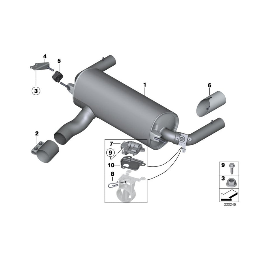 Genuine BMW 18307560815 - B58 & N55 Exhaust Clamp Sleeve Diagram