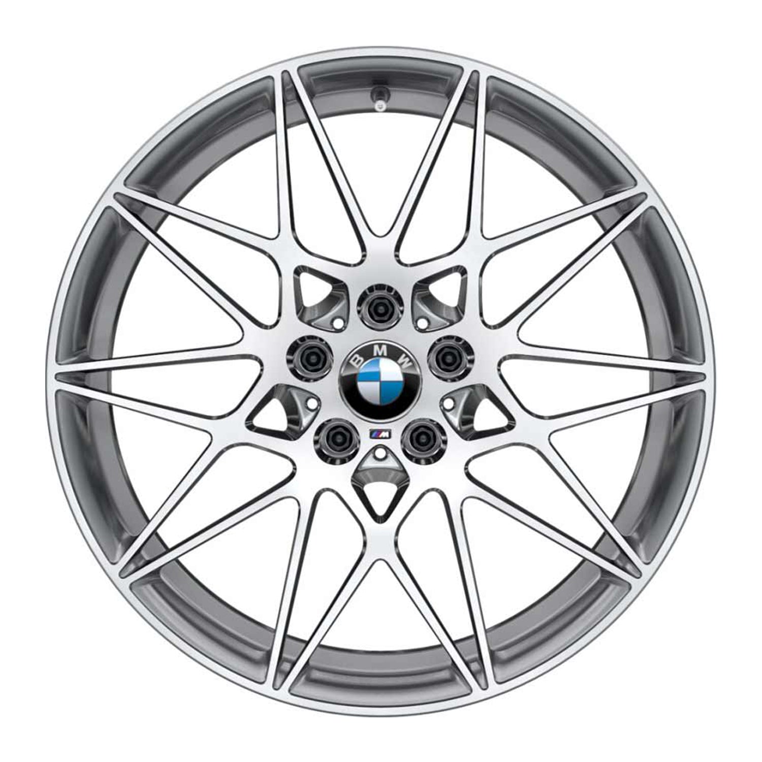 Genuine BMW 666M Alloy Wheels In Ferric Grey With Diamond Cut Finish For BMW F80 M3, F82 M4 & F87 M2