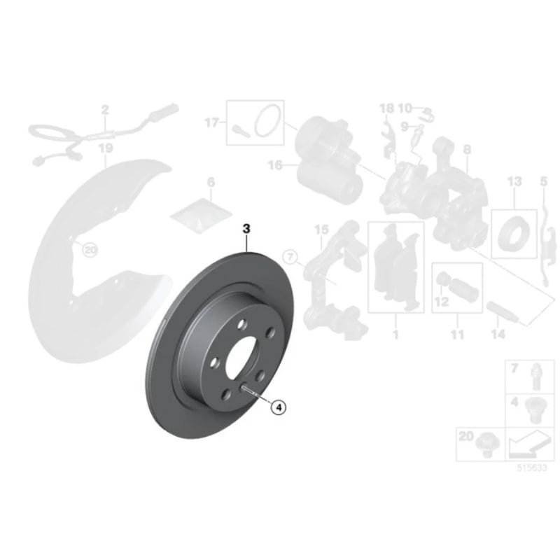 Genuine BMW F40 M135i & F44 M235i OEM Rear Brake Discs 34216799371x2
