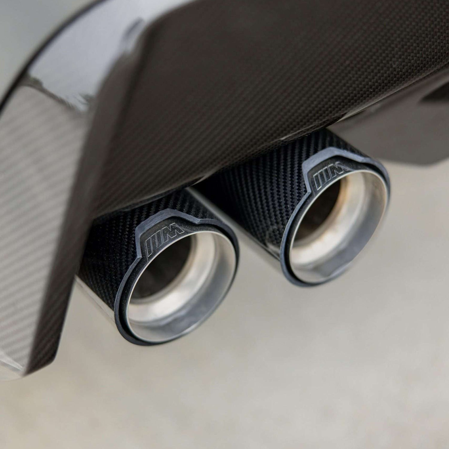 Genuine BMW F70 M135 M Performance Quad Exhaust Tips In Gloss Carbon Fibre