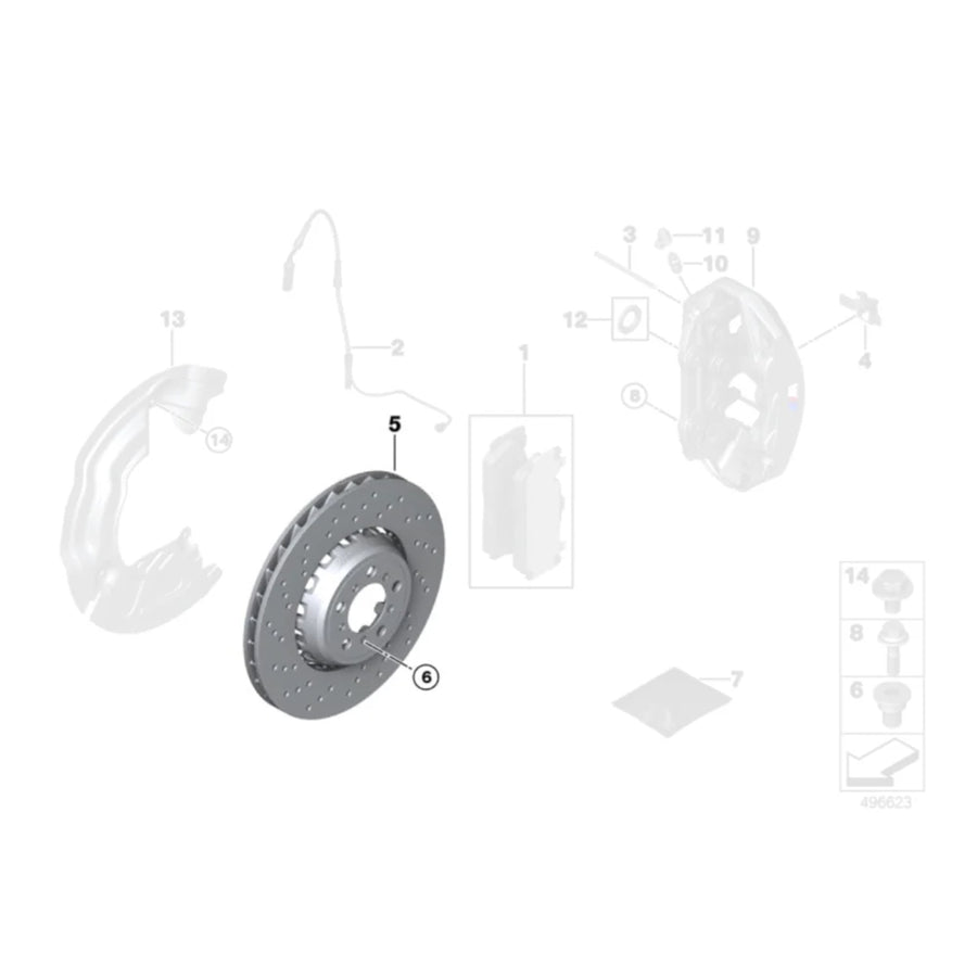 Genuine BMW F87 M2 Competition 2NH OEM 400mm Front Brake Discs 34118072017 34118072018