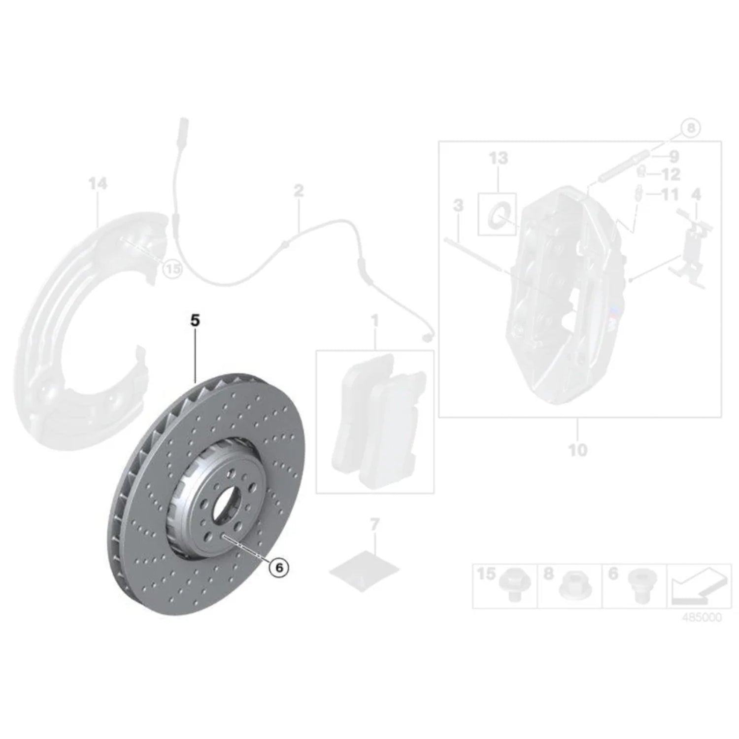 Genuine BMW F90 M5 & F91 F92 F93 M8 Front Brake Discs Pair 34117991101 & 34117991102