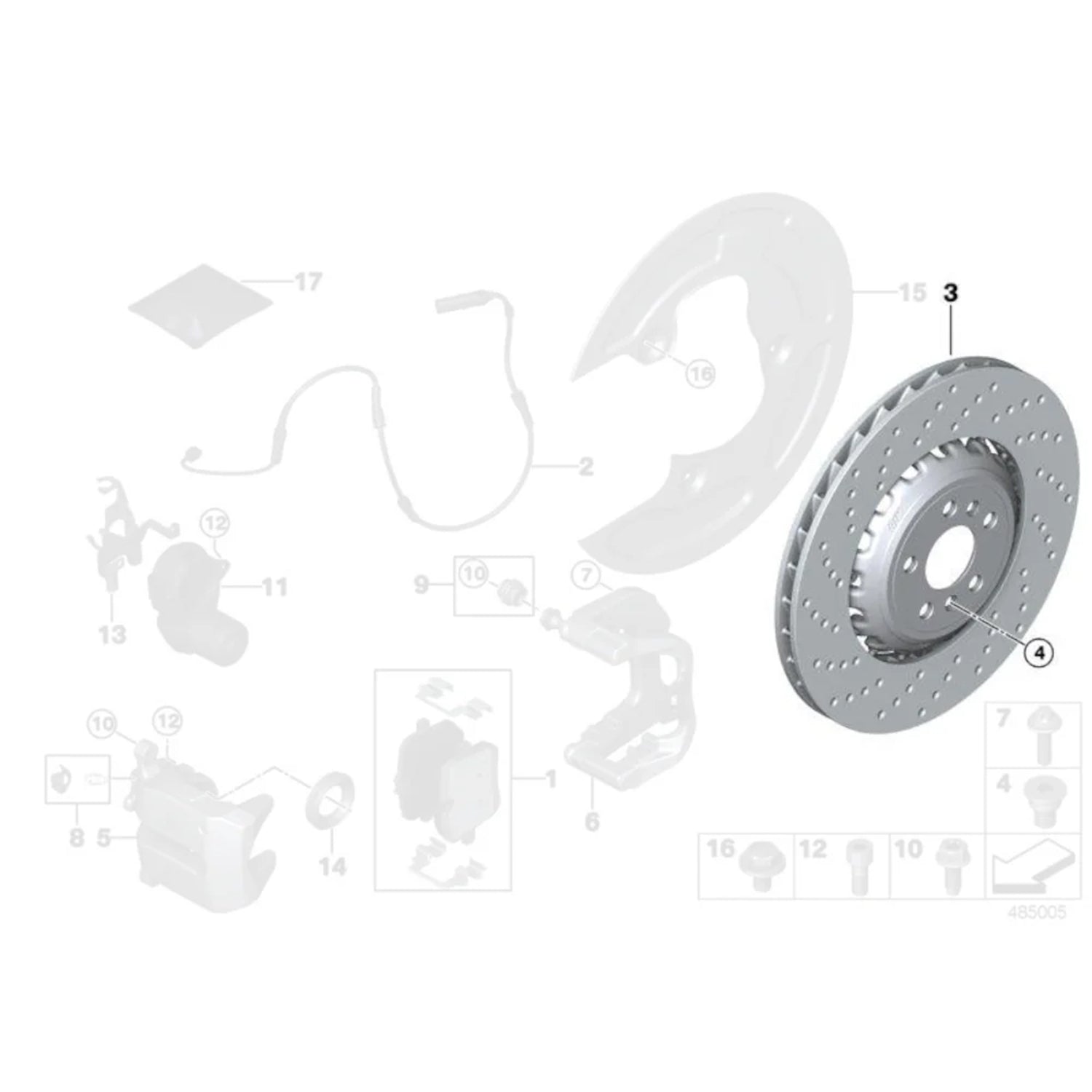 Genuine BMW F90 M5 & F91 F92 F93 M8 Rear Brake Discs Pair 34217991103 & 34217991104