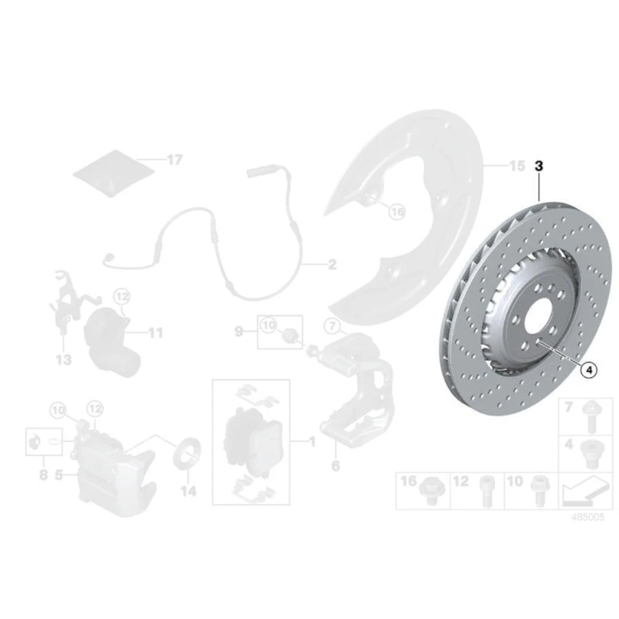 Genuine BMW F90 M5 & F91 F92 F93 M8 Rear Brake Discs Pair 34217991103 & 34217991104