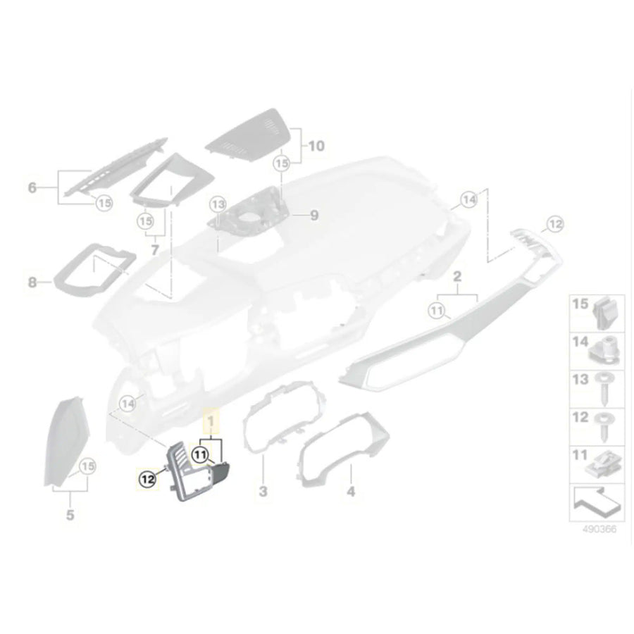 Genuine BMW F95 X5M, G05 X5, F96 X6M & G06 X6 Pre-LCI M Performance Carbon Fibre Air Vent Trim