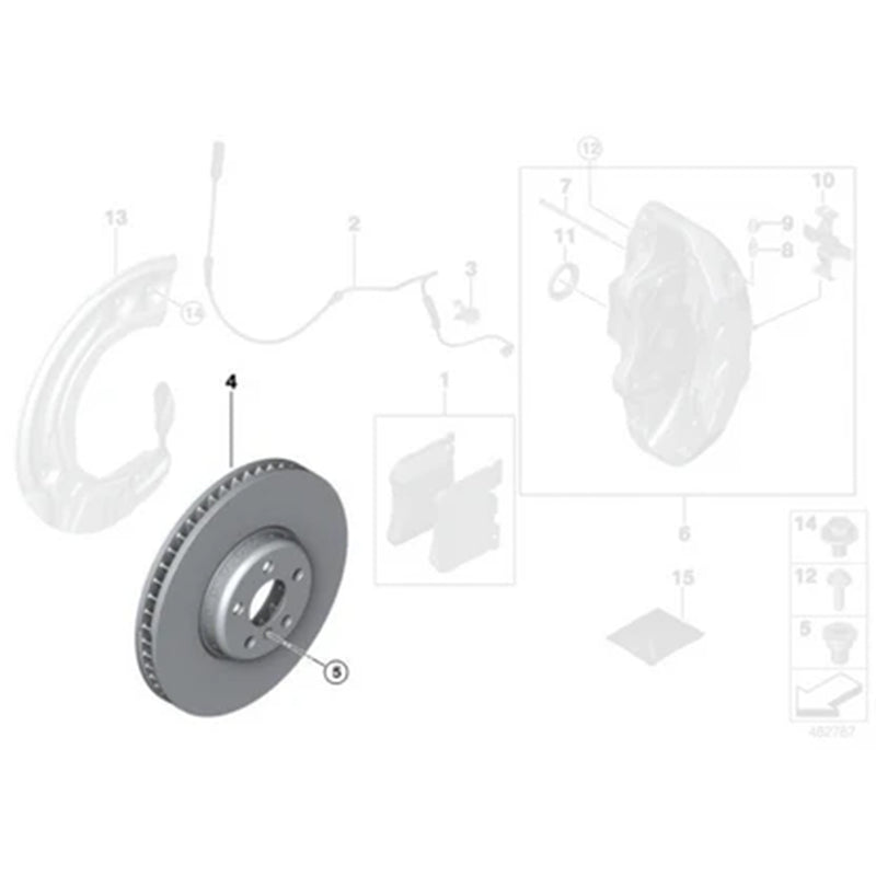 Genuine BMW OEM Front Brake Discs/Rotors Pair For F97 X3M & F98 X4M 34118054825 & 34118054826