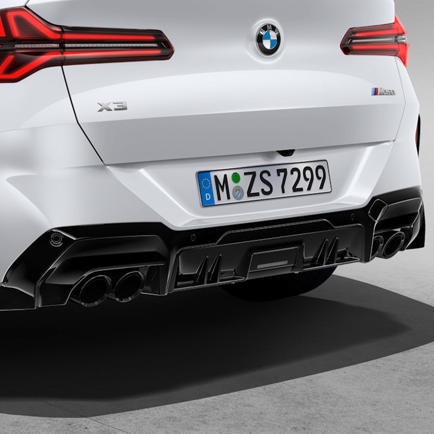 Genuine BMW G45 X3 M Performance Gloss Black Rear Diffuser 51125B8AF54 & 51125B4D659