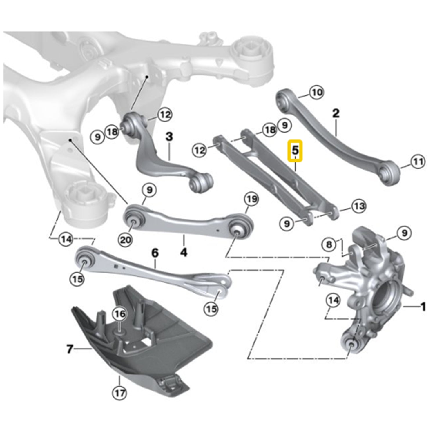 Genuine BMW G90 G99 M5 Rear Camber Control Arm 33327885730