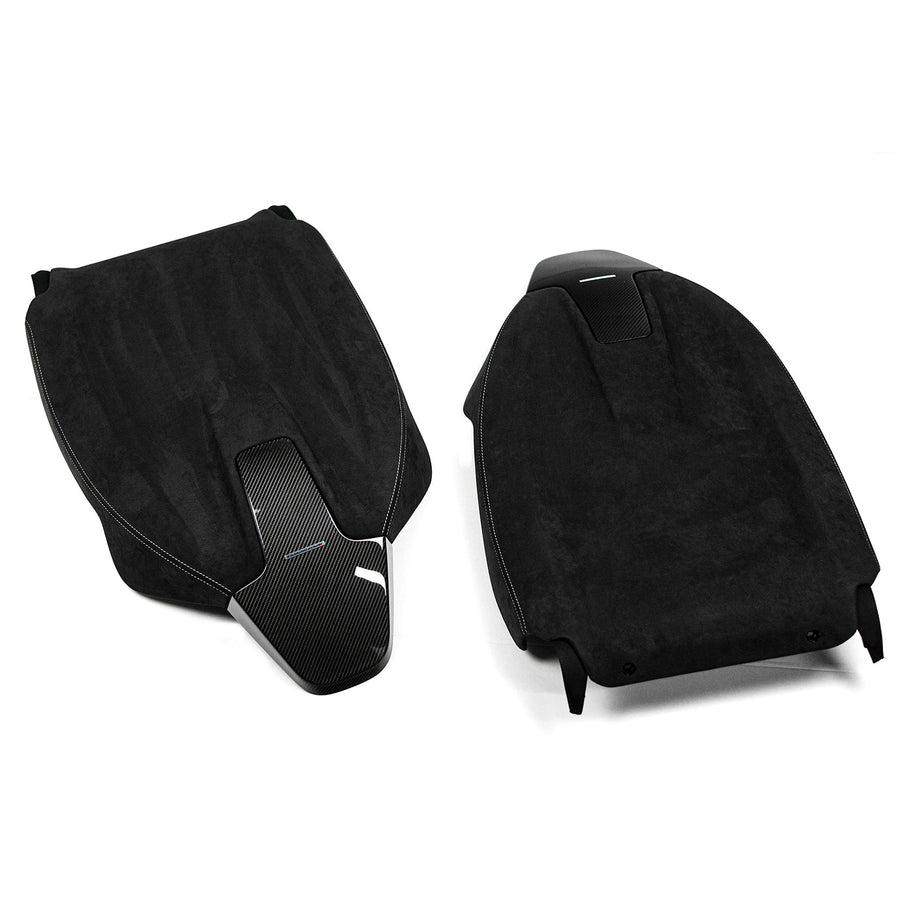 Genuine BMW G Series Seat Backs In Carbon Fibre & Alcantara - G80 G81 M3, F97 X3M, F98 X4M & F91 M8 Gran Coupe