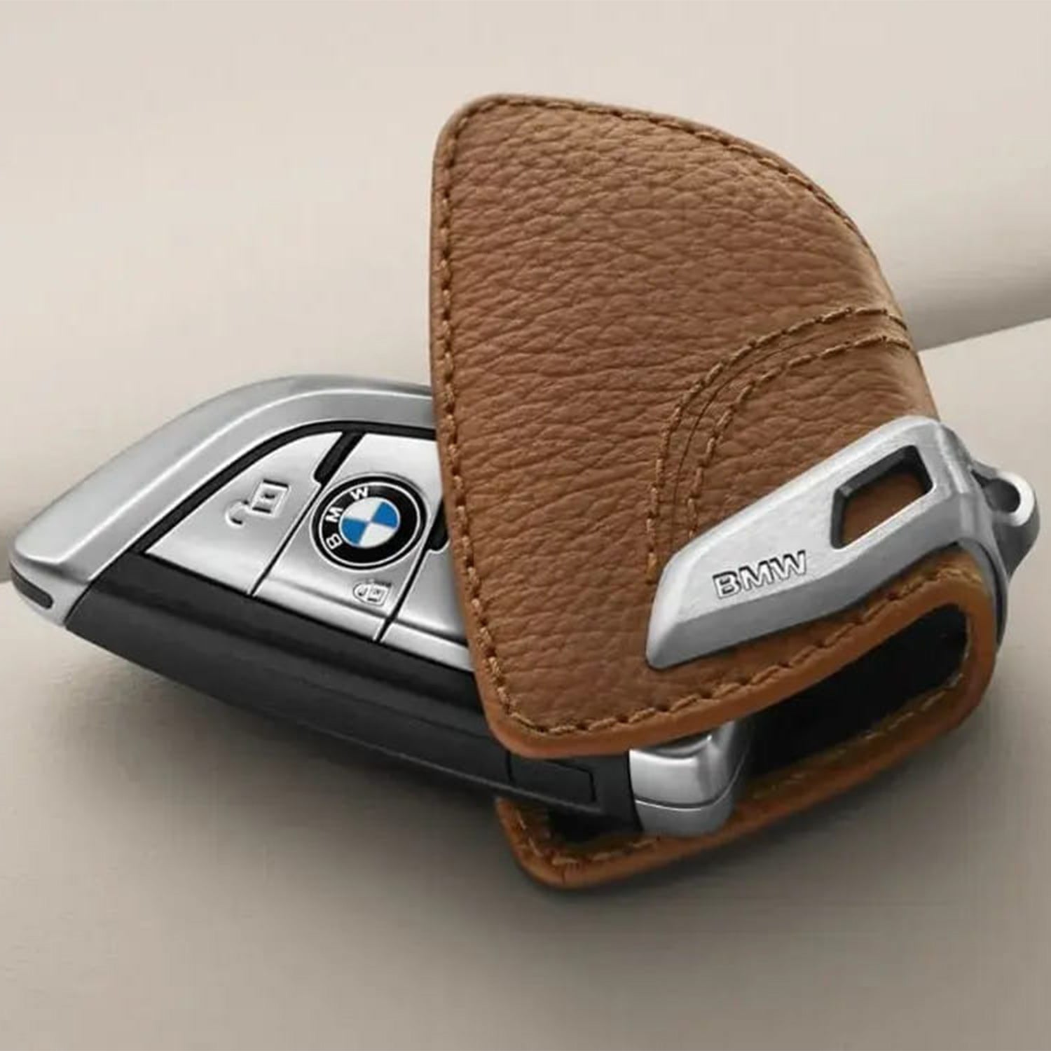 Genuine BMW M Performance Key Case In Saddle Brown 82292408818