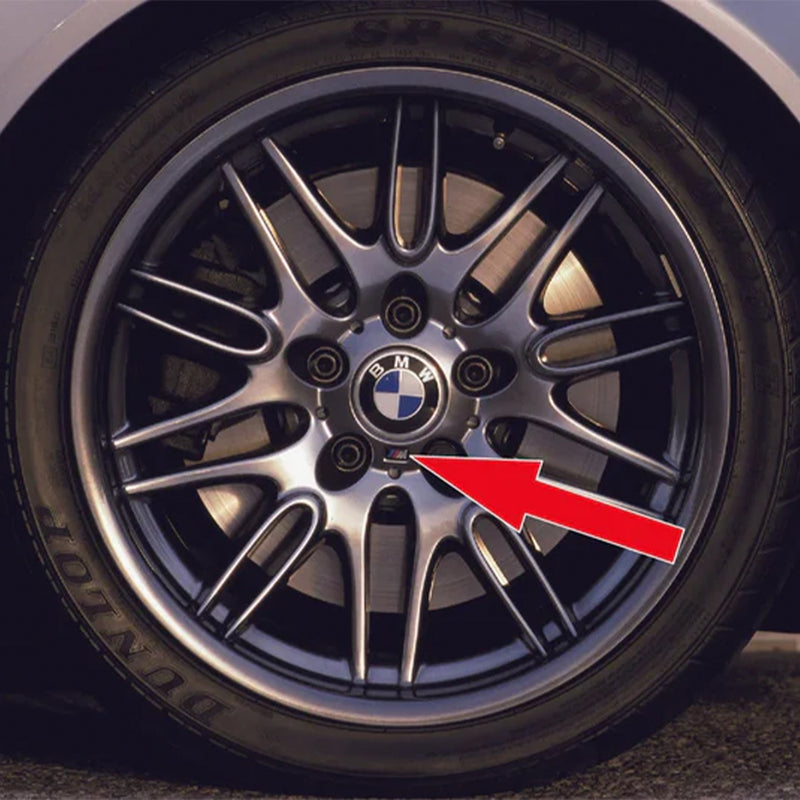 Genuine BMW M Performance M Logo Wheel Adhesive Stickers (Set of 4) 36112228660