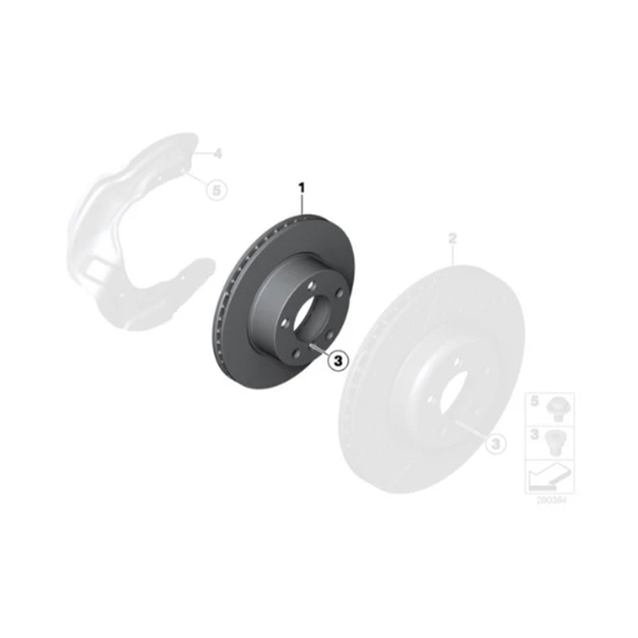 Genuine BMW OEM Front Brake Discs/Rotors Pair For F Series M Lites (1/2/3/4 Series) 34116792223