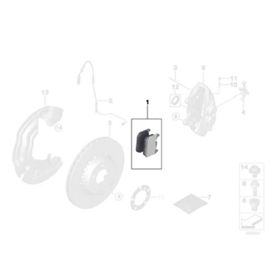 Genuine BMW OEM Front Brake Pads For F80 M3, F82 M4 & F87 M2 34112284969
