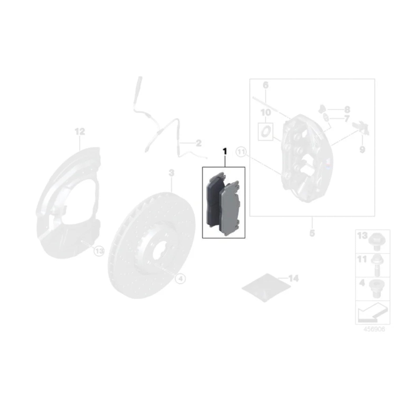 Genuine BMW OEM Front Brake Pads For BMW F95 X5M & F96 X6M 34107886853