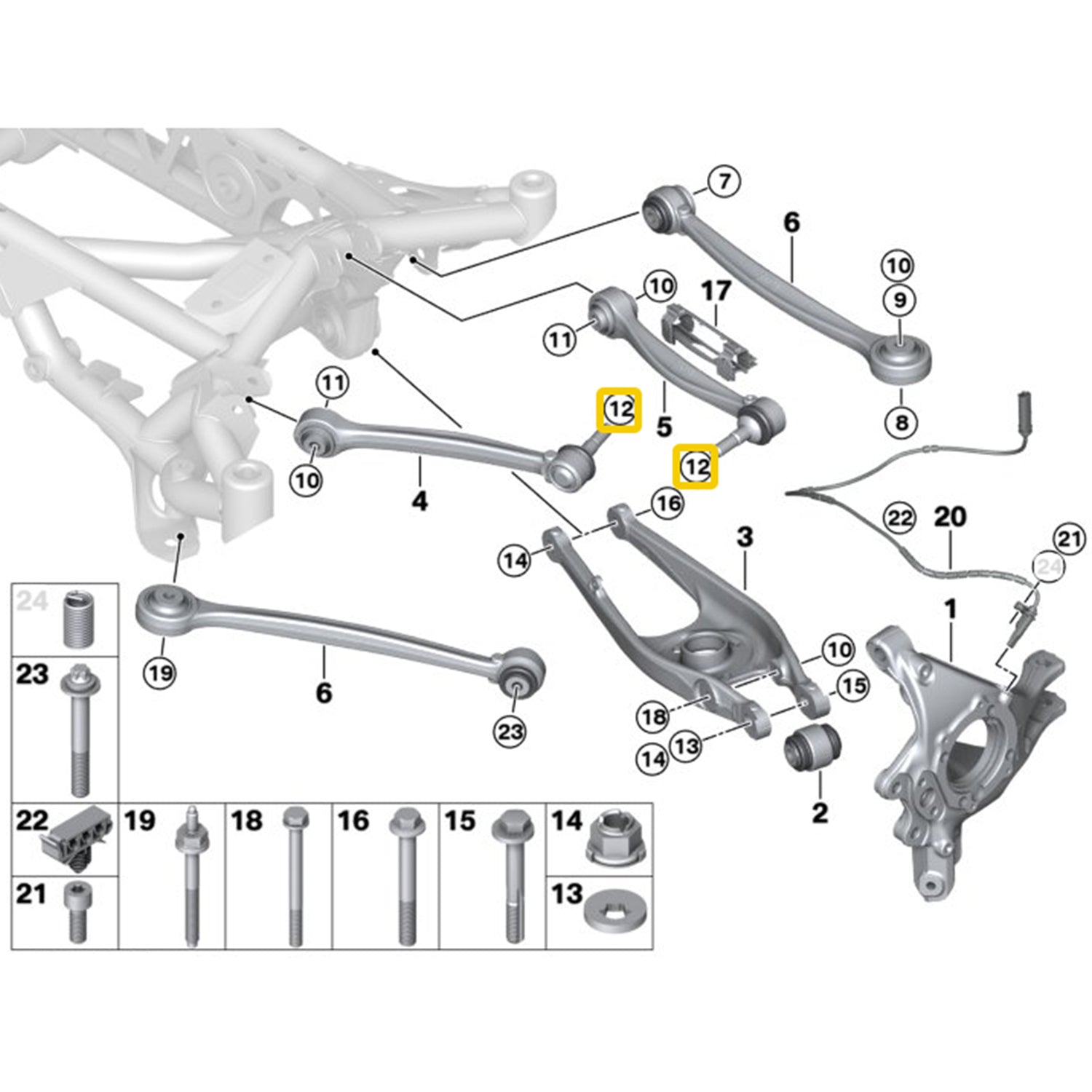 Genuine BMW OEM Hexagon Nut 07148854416