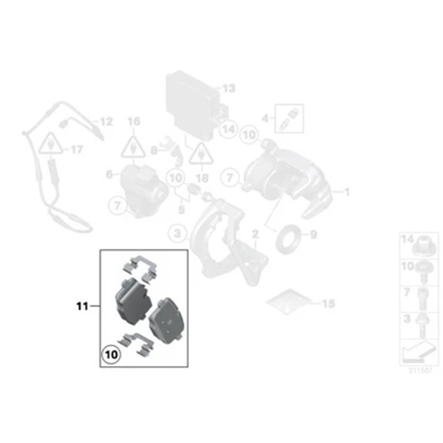 Genuine BMW OEM Rear Brake Pads For BMW F10 M5 & F06/F12/F13 M6 34212284389