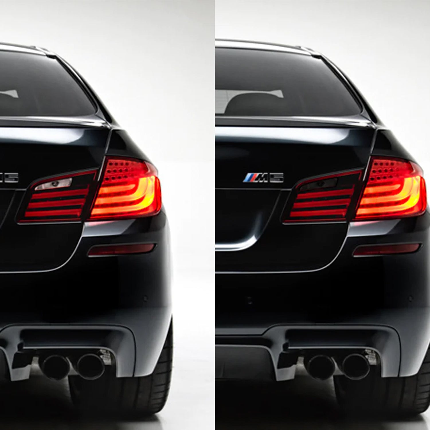 GoldenWrench BMW F10 M5 F10 5 Series Taillight Overlay Kit Before & After