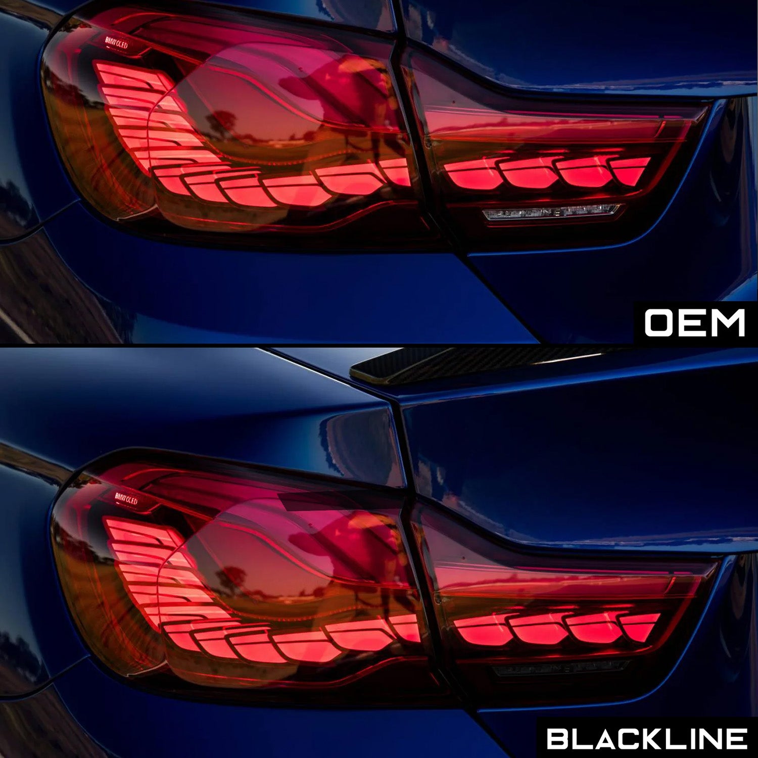 GoldenWrench BMW F82 M4 CS & GTS Series Taillight Overlay Kit Before & After