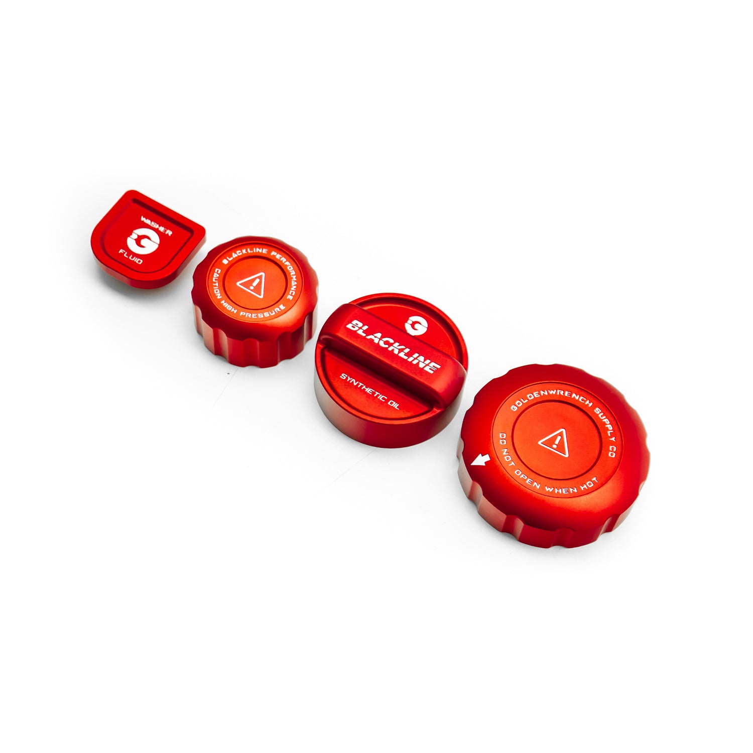 GoldenWrench BMW S63 & S68 M Car BLACKLINE Performance Engine Cap Cover Set In Red (G90 M5, F95 X5M, F96 X6M & more)